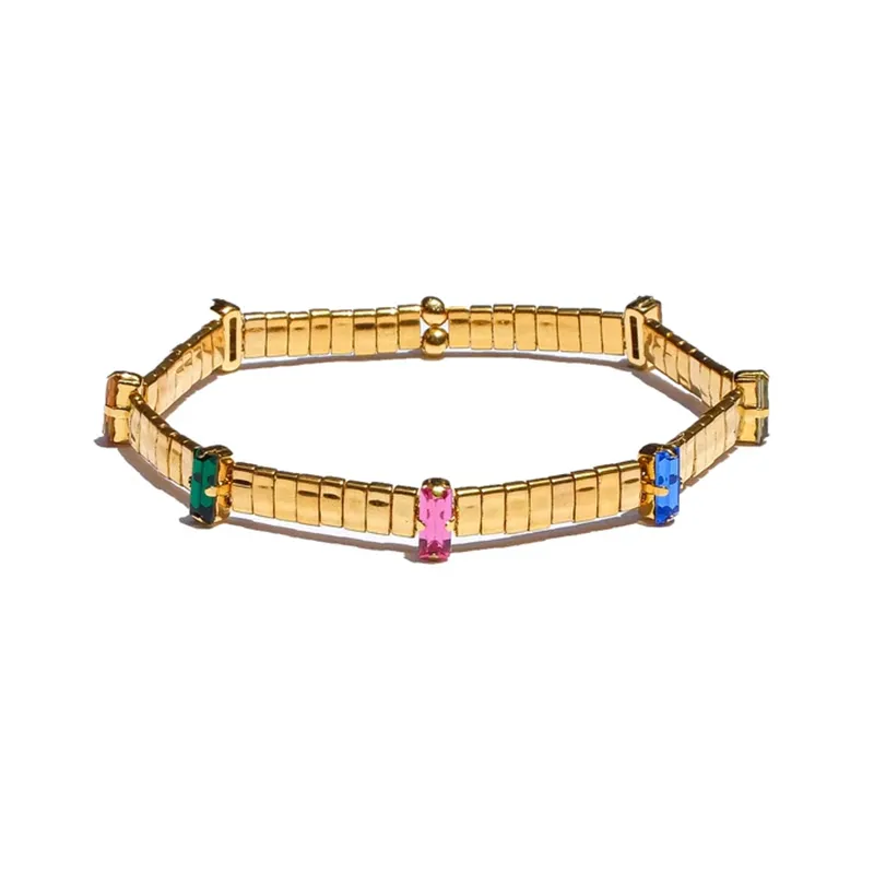 Bracciale con perline di cristallo quadrato retrò fatto a mano MIYUKI Tila gioielli Bohemian Rainbow accessori le mani regalo da donna 2020 anni
