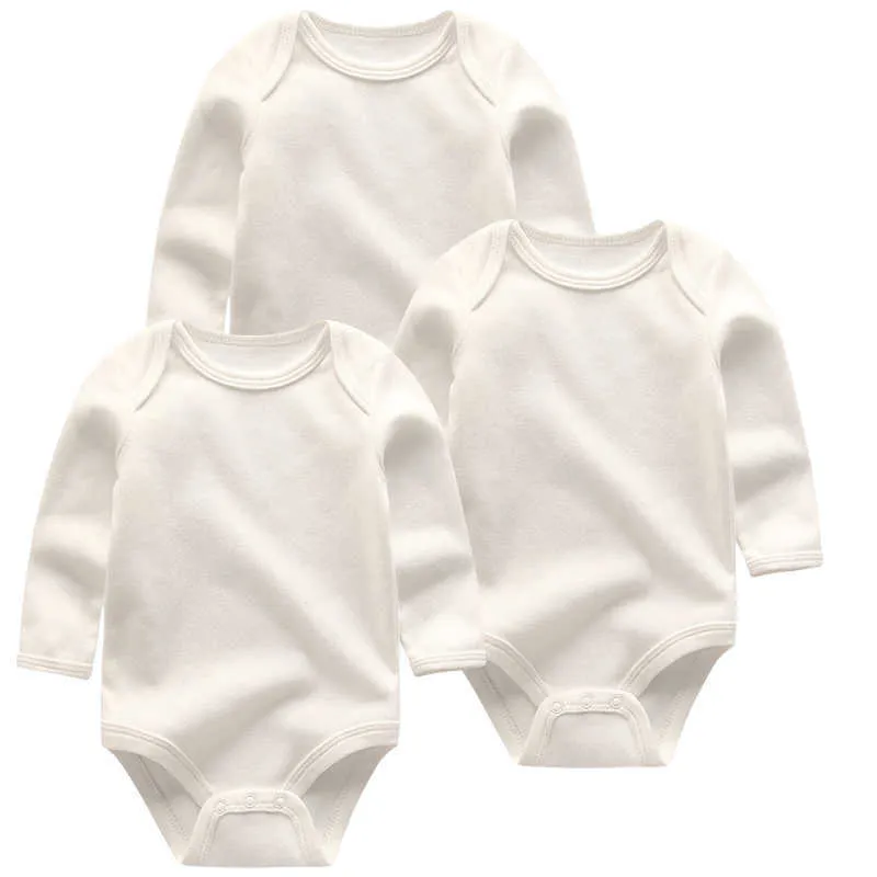 Solid color Baby Rompers Cute born Baby Girls boys Clothes Long Sleeve Cotton Baby Jumpsuit Clothing 210728