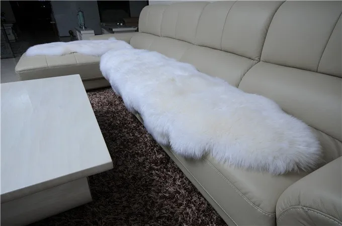 Irregular Long Soft White Faux Sheepskin Fur Area Rugs Kids Livingroom Bedroom Floor Mat Shaggy Silky Plush Carpet Rug 220301