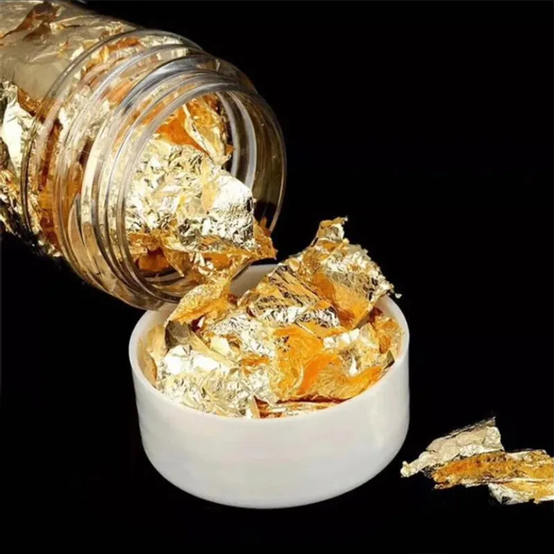 3G Grado comestible Gold Gold Schabin Flakes 24K Gold Chef Arte Cake Decorating Herramientas Suministros de boda de chocolate 8714825
