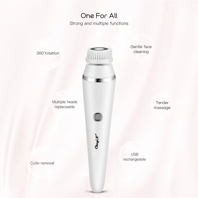 USB Elektryczne silikonowe szczotkę oczyszczającą silikonowe Sonic Face Roller Massager Blackhead Pore Pore Cleaner Mycie 220222