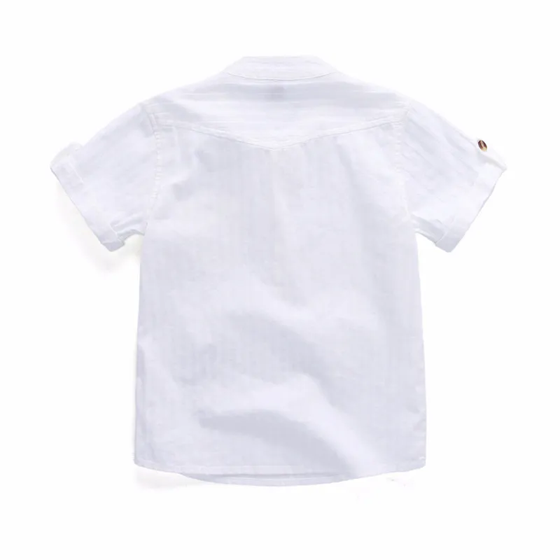 TZCZX-2320 Neue Sommer Stil Kinder Jungen Hemd Mode Solide Baumwolle Kurzes Hemd Für 3-12 Jahre Alte Kinder Tragen kleidung 210306