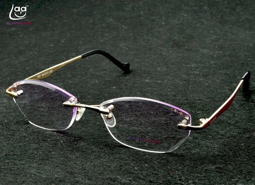 Zonnebril Clara Vida 2021 Predious Women Lady's Purple Lenes Rimless Frameless diamant leesglazen 1 1 5 2 2 5 3 3 5 286G