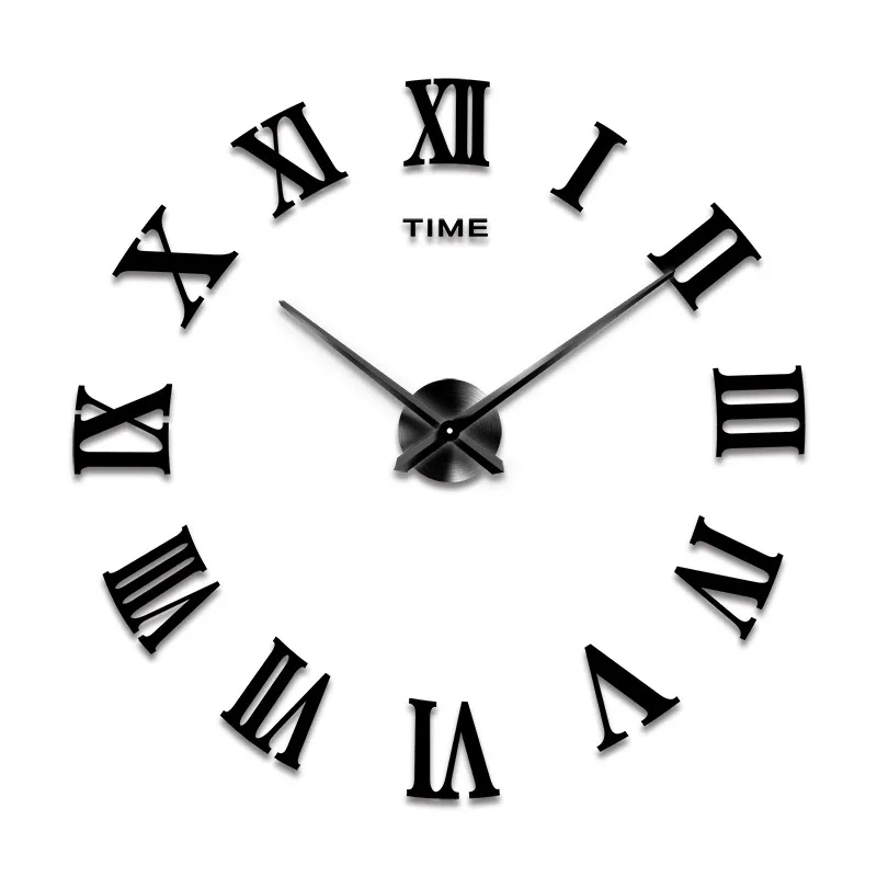 3d tamanho grande numeral romano acrílico espelho relógio de parede diy relógio de quartzo ainda vida relógios moderna decoração para casa sala estar sticke245t