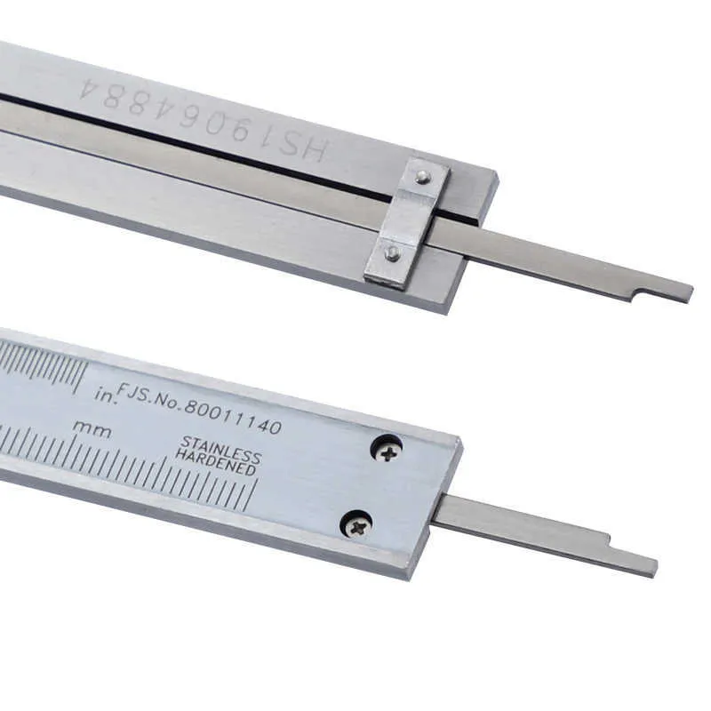 Vernier Caliper 0-150 / 200/300mm 1 / 1000IN Mikrometer tum / metrisk metall Rostfritt stål glidmätare mätinstrument 210810