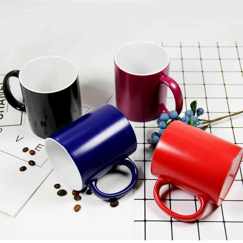 DIY Personalized Magic Mug Heat Sensitive Ceramic Mugs Color Changing Coffee Milk Cup Gift Print Pictures H1228290i