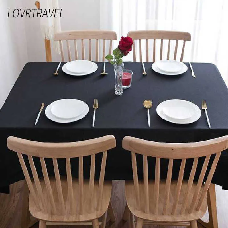 Lovrtravel Brand Custom Invabecize 600 cm Czarny Obrus ​​El Wedding Party Square Dining and Coffee Cover 210626