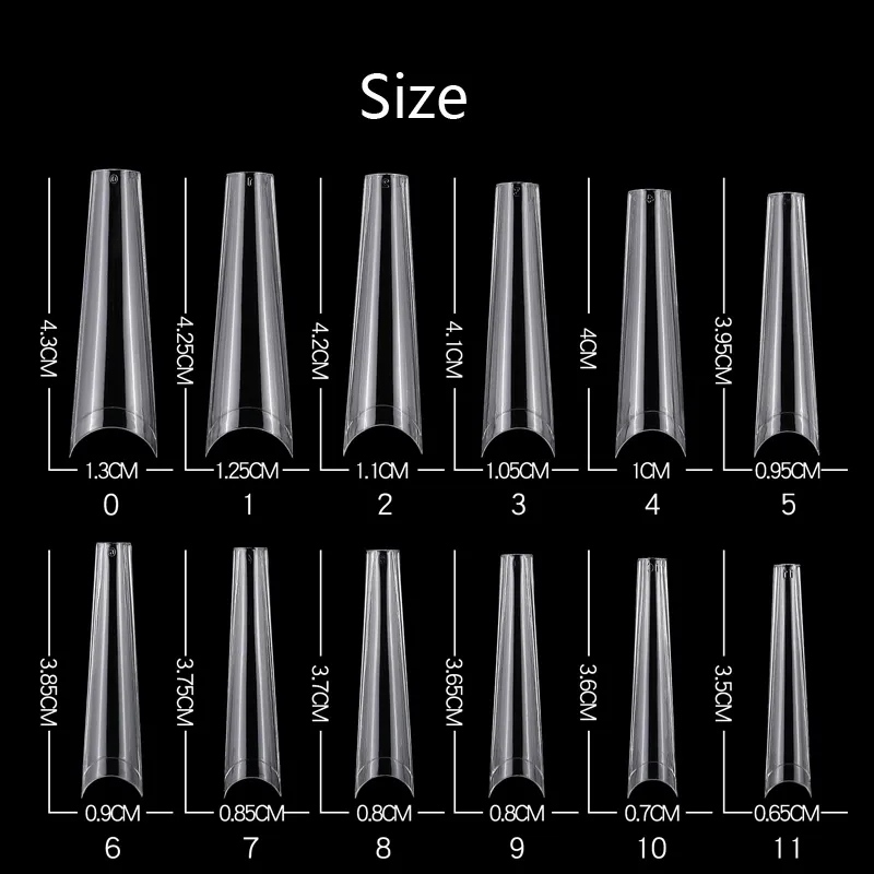 240 Stück/Box XL geformter Sarg, weiches Gel, lange French-Fälschungen, zum Aufkleben, klare/natürliche Spitzen für Nagelverlängerung E002