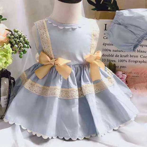 2 pièces bébé fille printemps été sans manches Vintage espagnol Lolita princesse robe de bal robe pour fille fête d'anniversaire de Pâques décontracté G1129