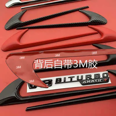 Vent Fender Trim Emblem Blade V8 BITURBO 4MATIC pour Mercedes Benz AMG V8 C200 C300 E300 E400 W213 Car Side Sticker2199