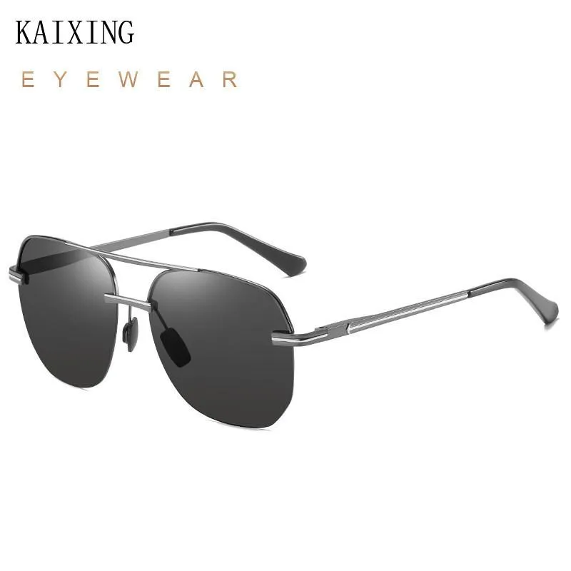 Sonnenbrille Kaixing Unisex Halbrahmen Quadratpolarisierte Männer Frauen Anti-Blend-Hd-gelbe Linsen Nachtsicht Fahren Brillen Shades240J