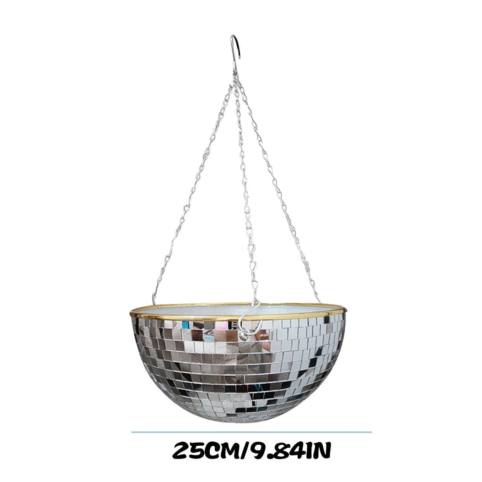 Disco Ball Planter Globe Shape Hanging Vase Flower Planter Pots Rope Hanging Wall Homw Decor vase Container room decoration 210615