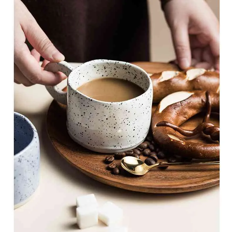 Kreative Retro-Kaffeetasse mit Henkel, japanische Keramikbecher, Milchbecher, 200 ml