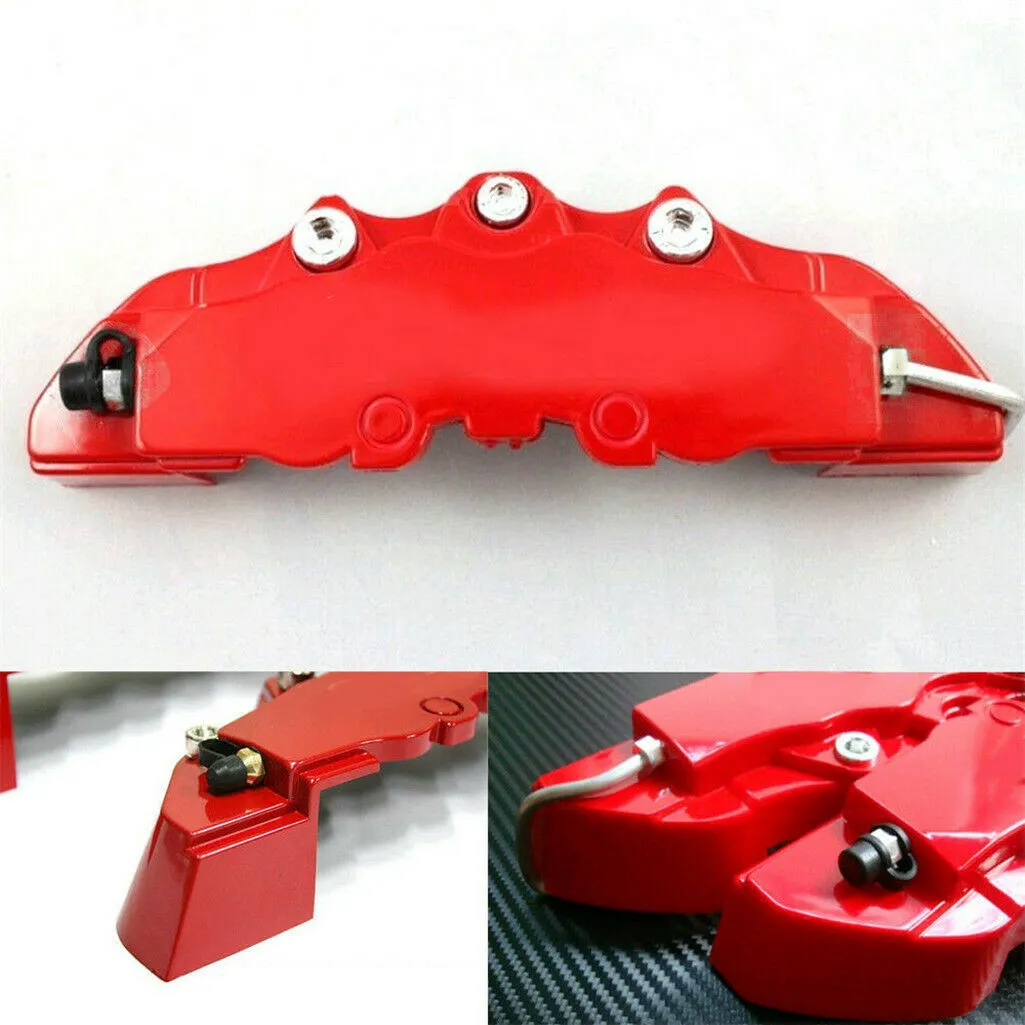 ABS Plastic Car 3D Disc Brake Caliper Covers Front & Rear Accessories Kit Size M S Universal256s