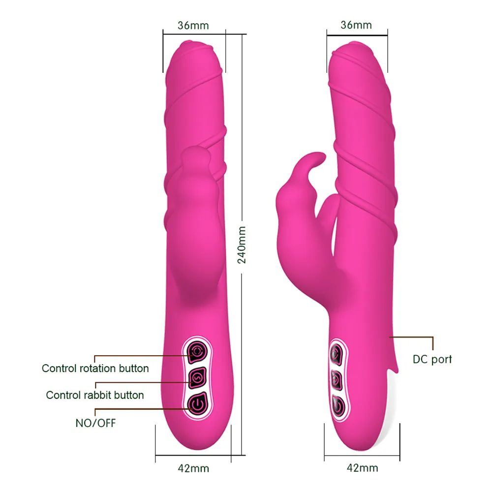 Seks Oyuncak Masaj Masajı 360 Derek Dönen Tavşan Vibratör Çift Motorlu Kadın G-Spot 7-Modes Mastürbator Klitoral Stimülatör Seks Oyuncakları Kadın