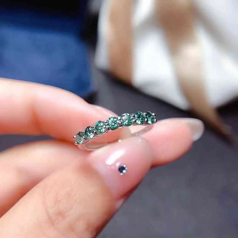 Bellissimo anello con filo verde, anello con diamante in argento sterling 925. Gioielli di moda, 211217
