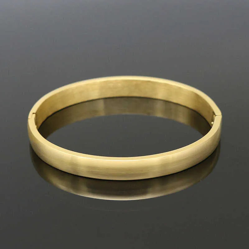 Simples liso casal jóias ouro / prata cor amante pulseira de aço inoxidável pulseiras pulseiras para homens mulheres presentes q0719