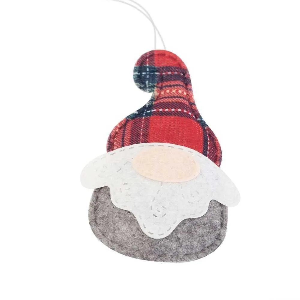 Noël Plaid Patchwork Sans Visage Poupée Père Noël Mini Xams Arbre Pendentif Creative Fête Fenêtre Porte Maison Enfants Mignon Cadeaux