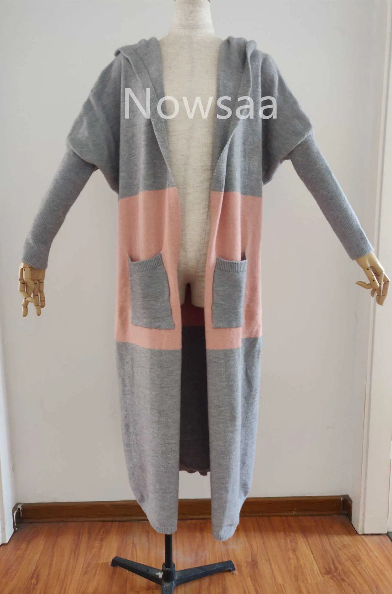 Nowssa Autumn Women Maglione lavorato a maglia Cardigan Punto aperto Lettere con cappuccio Maglioni larghi Moda autunno 211023