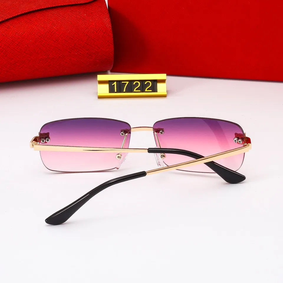 Gafas de sol sin montura de estilo Popular de Metal para hombres y mujeres con marco de alambre de decoración C gafas unisex para viajes al aire libre de verano 233j