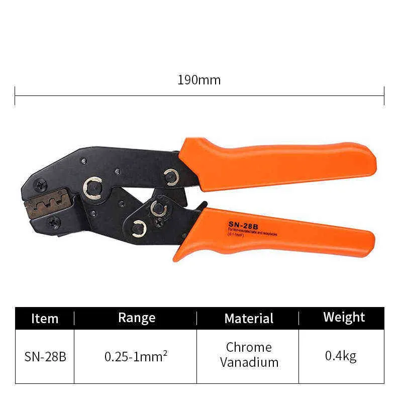 SN-28B+dupont crimping tool pliers terminal ferrule crimper wire hand tool set terminals clamp kit tool 211110