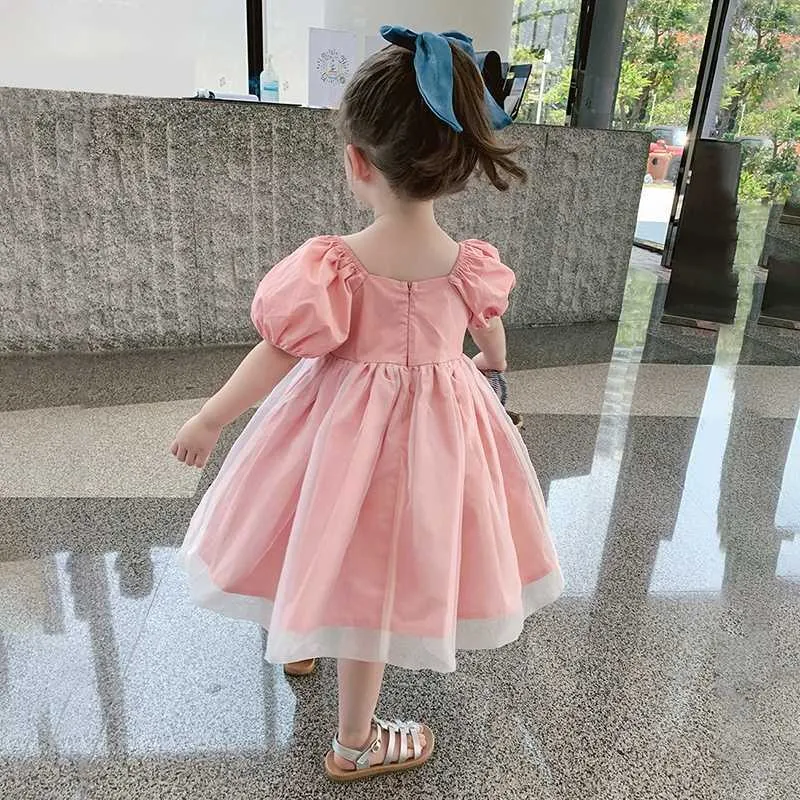 3-8T Mädchen Prinzessin Kleider Kinder Kleidung Ausländische Puff Sleeve Nettes Kleid Baby Kleinkind Mädchen Mode Party Kleid kinder Kleidung Q0716