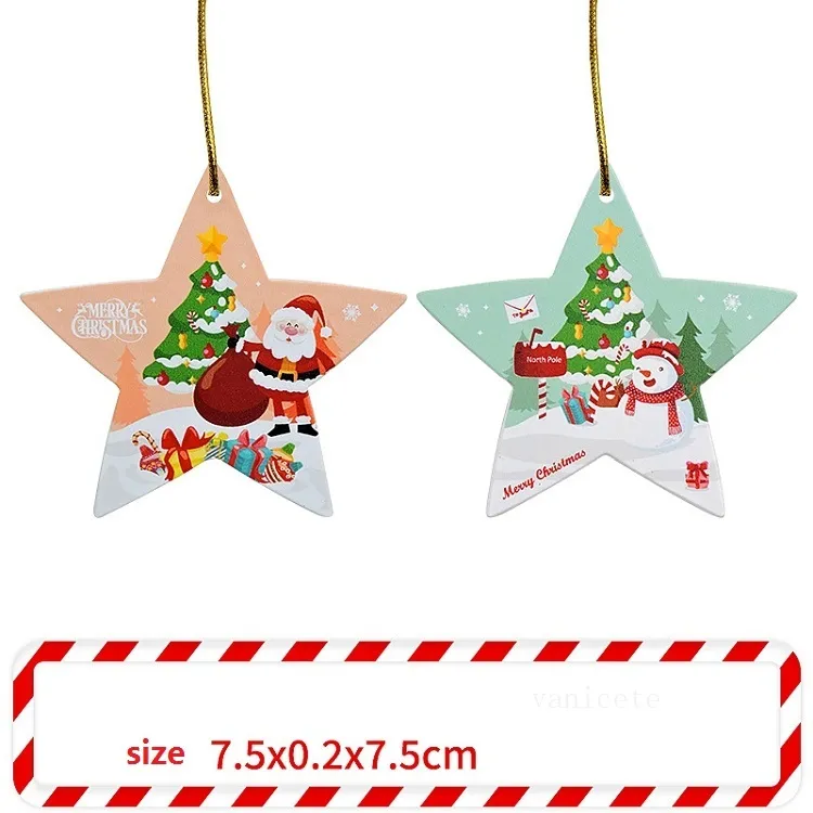 Ornamenti natalizi con fori bambini Centrotavola artigianali fai-da-te Decorazioni pendenti le vacanze Decorazioni albero di Natale carine e stelle T2I52860