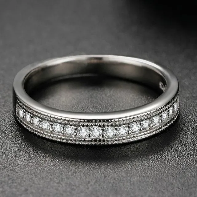 Casal de prata S925 Europeu e americano Moissanite Rhinestone Full Cristal Ring Moda Simples Luxo Jóias Presentes para mulheres
