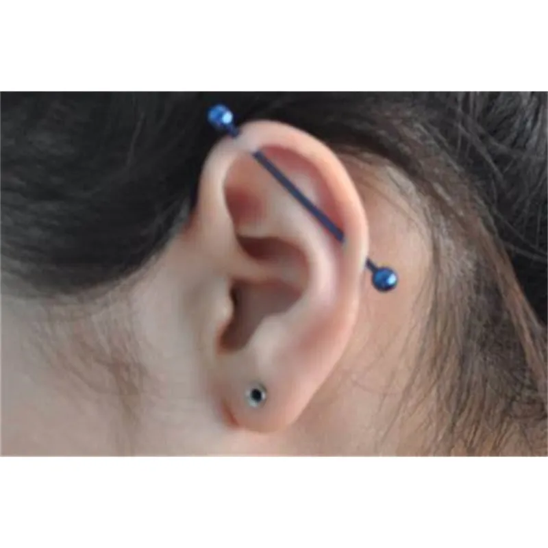 6-16g 14g Industrial Barbell Croilage Earring Body Piercing Smycken för kvinnor Män 1/2 