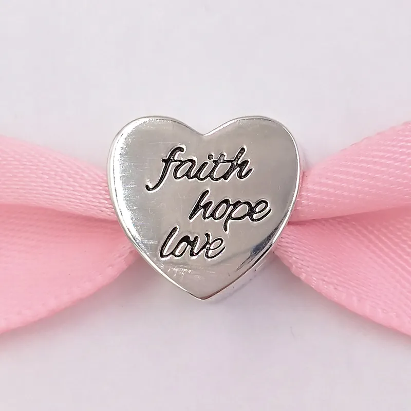 kit de fabrication de bijoux Faith Hope Love Heart breloques de créateur pandora argent promesse bracelets cadeaux de fête des mères pour femme femmes couples chaîne collier de perles ENG792015_7