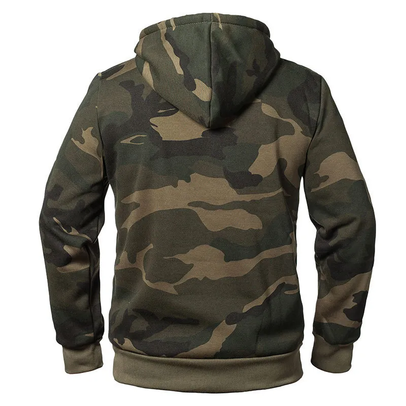 Camouflage Hoodies Mäns Fashion Sweatshirt Man Camo Hooded Hip Höst Vinter Militär Hoodie Fleece Coats US / EUR Storlek 220402
