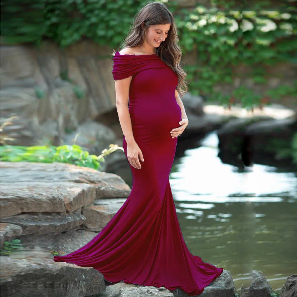 Annelik elbiseleri fotoğraf çekimleri için askısız fotoğraflar fotoğrafçılık maxi hamile elbise g220602