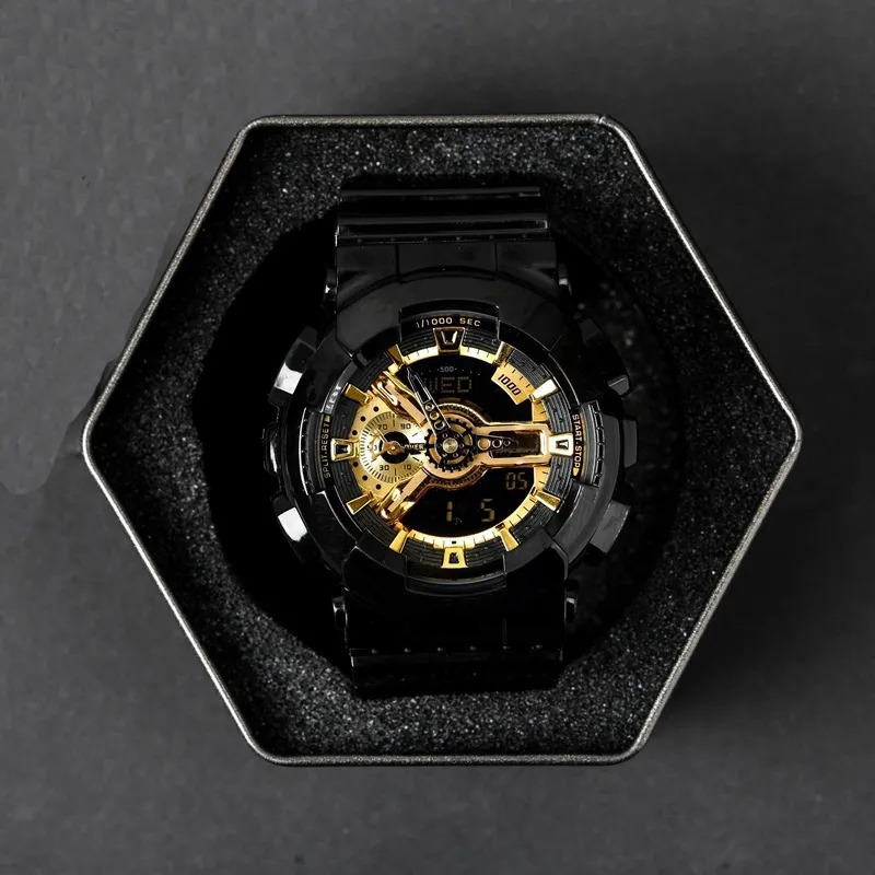 Nowy g110 zegarek mody atmosferyczny stereo tarcza 3D Design Bleeding Edition Unikalne ograniczone metalowe pudełko logo dla bąbelków 271k