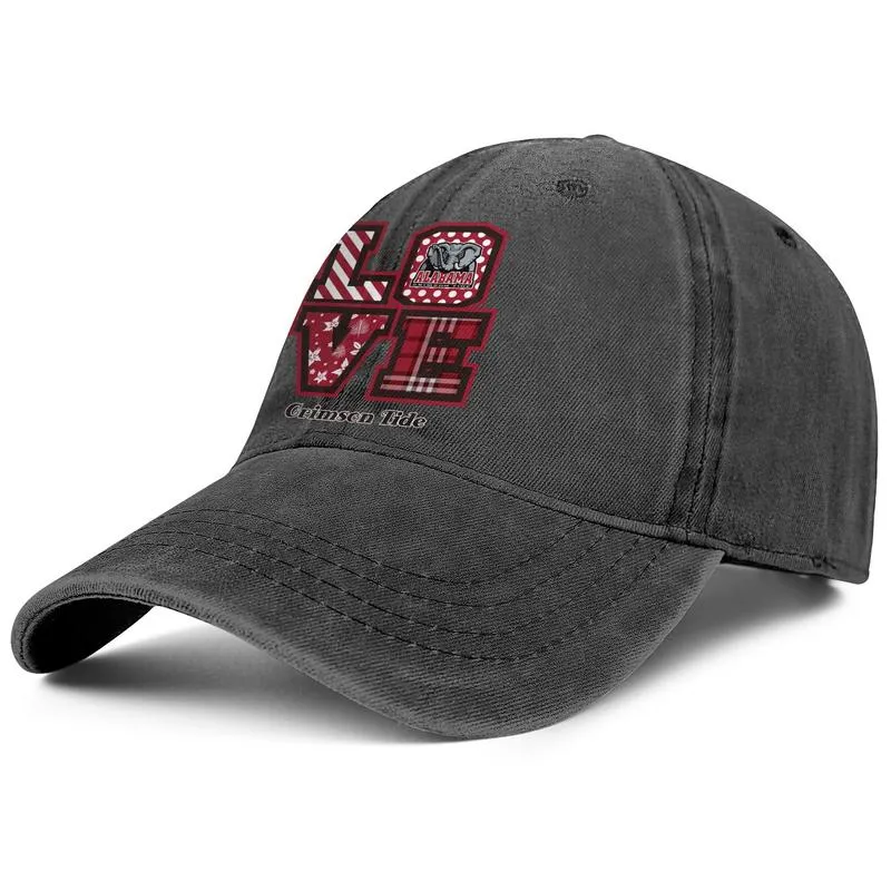 Stilvolles Alabama-Elefant-Logo, Unisex, Denim-Baseballkappe, Golf, personalisierte Hüte, Fußballmannschaft, Alabama, cooler amerikanischer Vintage-Fußball304Q