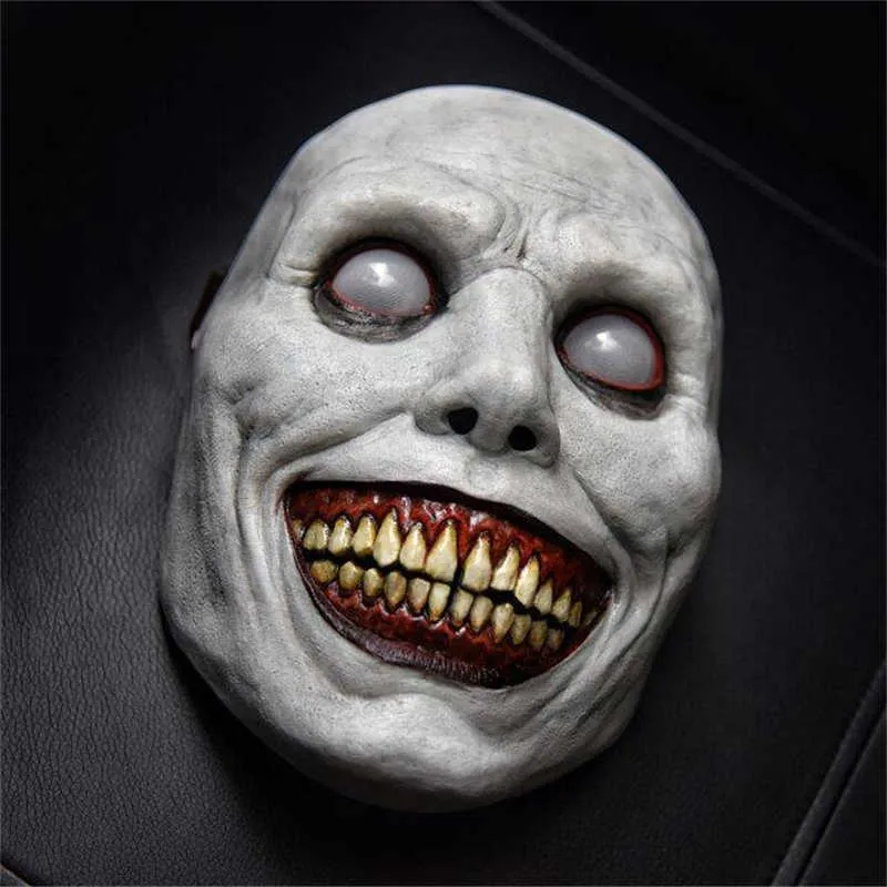 Masque d'horreur d'Halloween, masque de diable blanc pur, accessoires de Costume de Cosplay pour adultes, couvre-chef de terreur pour fête d'halloween, masque effrayant Q265n