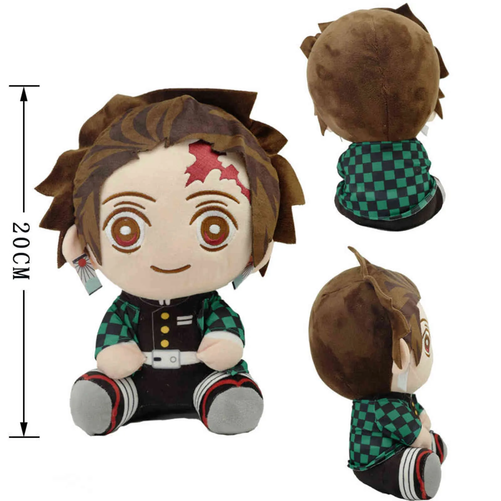 Japan Anime Demon Slayer Doll Kimetsu No Yaiba Kamado Tanjirou Nezuko Zenitsu Kyoujurou Figurine Pluche Kinderen Speelgoed Gift 20cm Y211119