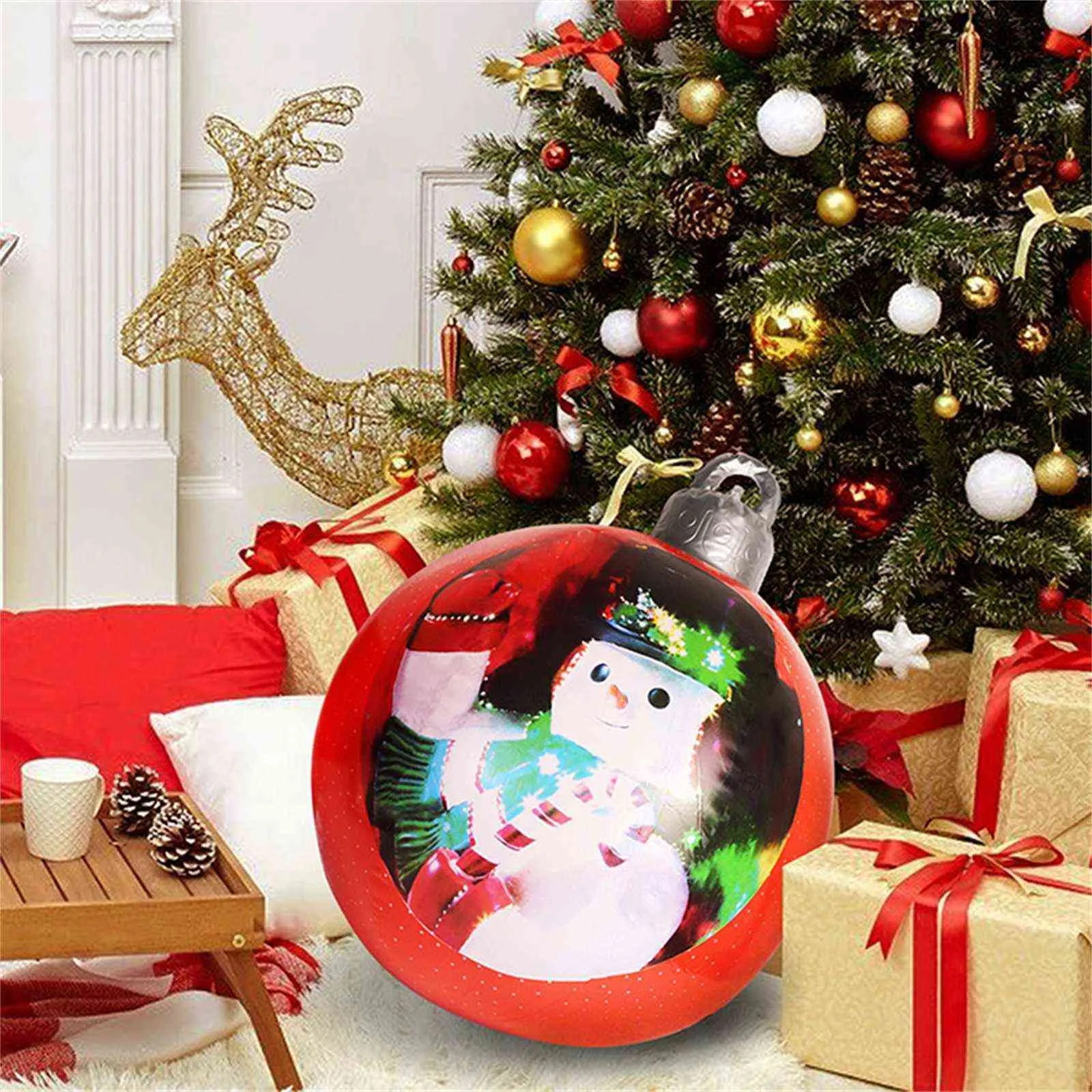 60Cm grandes boules de noël décorations d'arbre atmosphère extérieure boules gonflables jouets pour la maison cadeau boule ornement 21110577915112098986