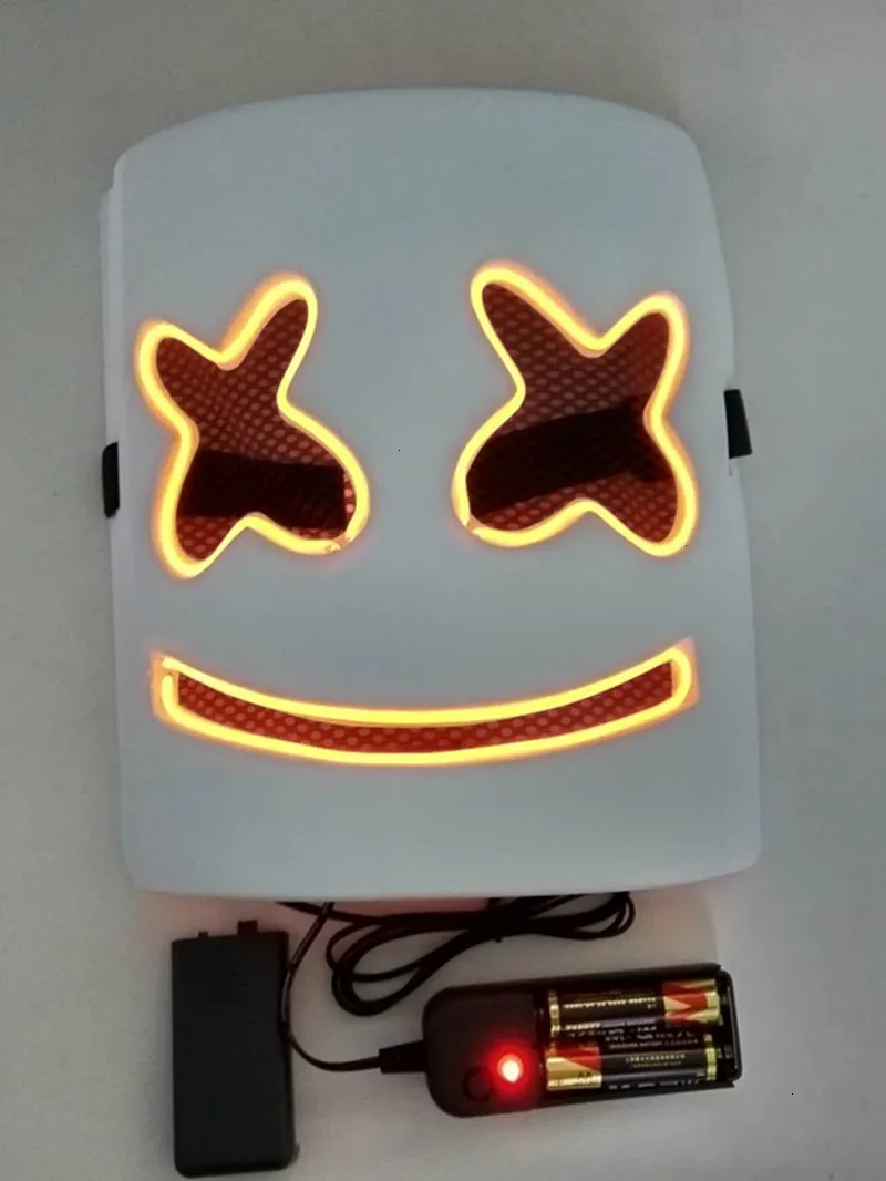 Marshmellow Holloween ledde Tmiling Face Funny Party Cosplay Mask Concert Lighting DJ Masks Festival Party S262Y