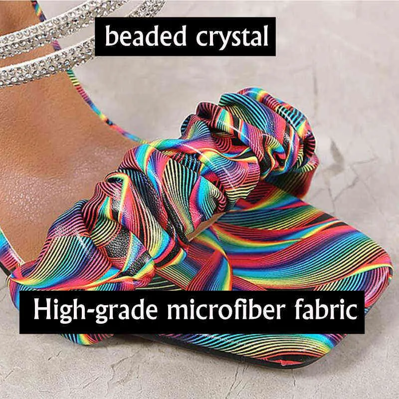 Sandalen Ryamag Dames Hak Slippers Rhinestones Flip Flop Fashion High Heels Big Size 45 46 Catwalk Damesschoenen Nieuwe Zomer 220121