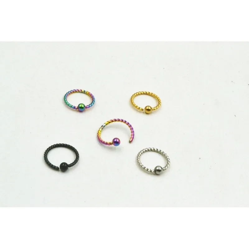 20g Surgical Steel Twist Eyebrow/ Nose/Ear/ Lip/labret Ring,BCR Body Piercing Earring tragus Diath ring