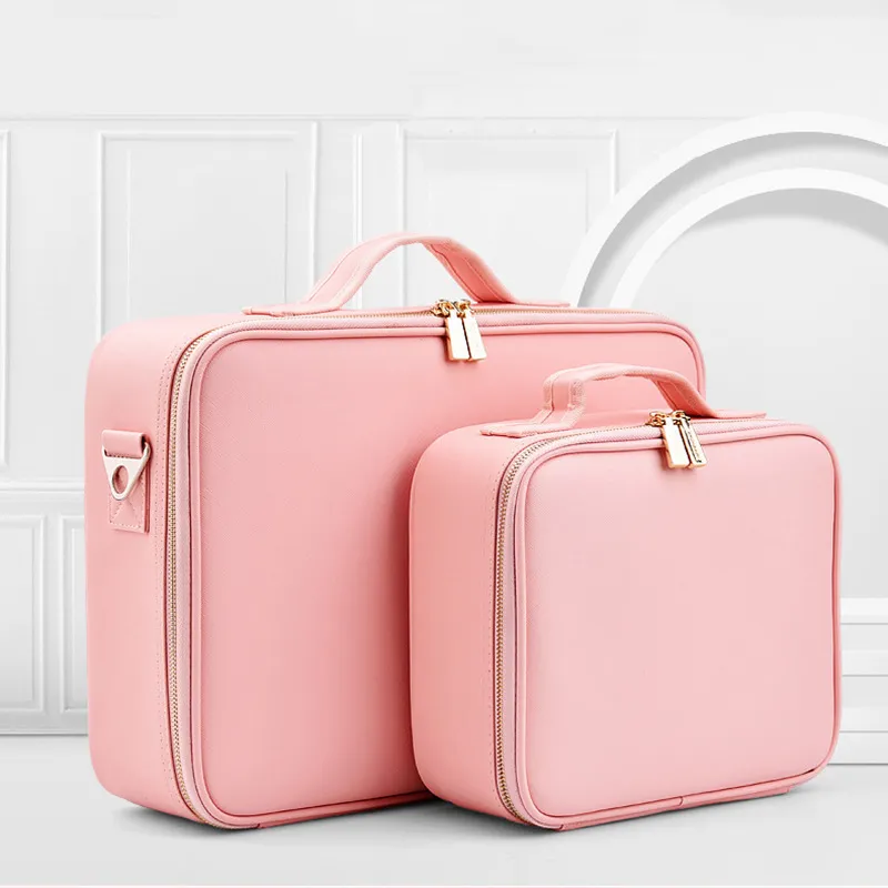 LHLYSGS PU étui cosmétique étanche valises multi-étages grand sac de maquillage professionnel femmes beauté organisateur sac cosmétique 220310