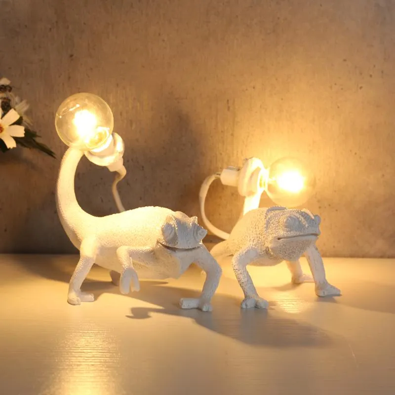 Настольные лампы, современная светодиодная лампа с изображением животных, ящерицы, скандинавский полимерный светильник для дома, гостиной, спальни, прикроватной тумбочки, освещения прохода в ресторане208u