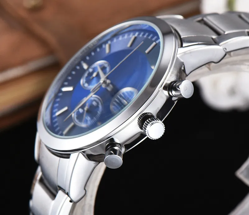 Montres de marque hommes mâle multifonction Style métal acier montre-bracelet à Quartz petits cadrans peuvent fonctionner A20309Z