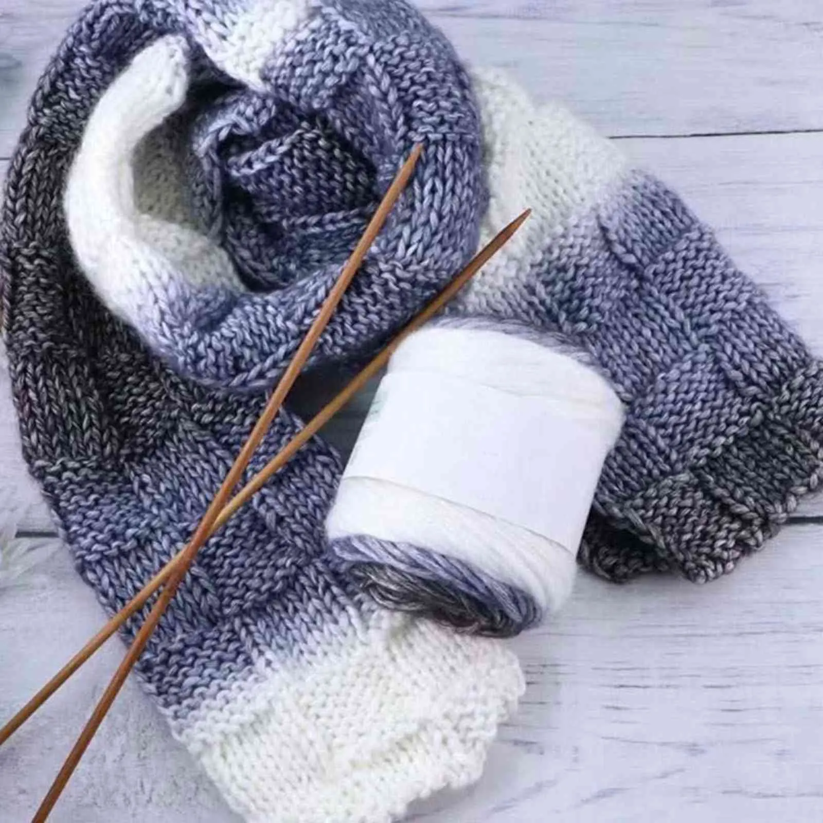 teint arc-en-ciel acrylique fil dégradé tissé à la main fil de laine à tricoter pour vêtements écharpe chapeau artisanat fil de coton Laine Tricoter Y211129