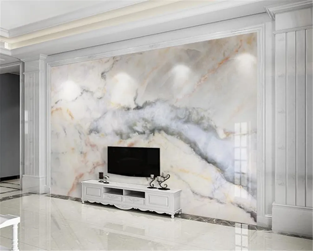 Heminredning 3D Bakgrund Europeisk marmorlandskap TV Bakgrund Väggdekoration Mural Wallpaper2987