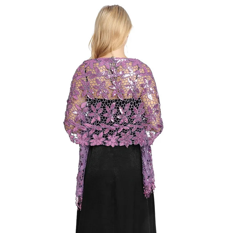 Luxe pailletten vrouwen avondjurken sjaals en wraps bruidsmeisje bruiloft sjaal damesfeest cape sjaal foulard femme