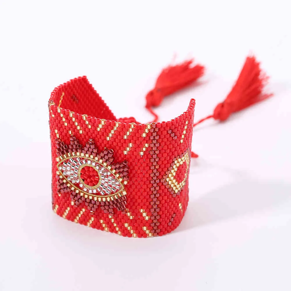 Rttooas turkiska lyckliga för kvinnor Pulseras mujer moda 2020 röda onda ögon charm armband rivet smycken