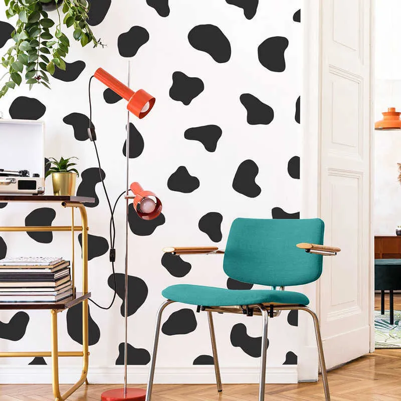 50 Pcs Cow Spot Polka Dot Wall Sticker Bedroom refrigerator Cute Cow print Spot Dot Wall Decal Fridge Kids Room Vinyl Decor (2)