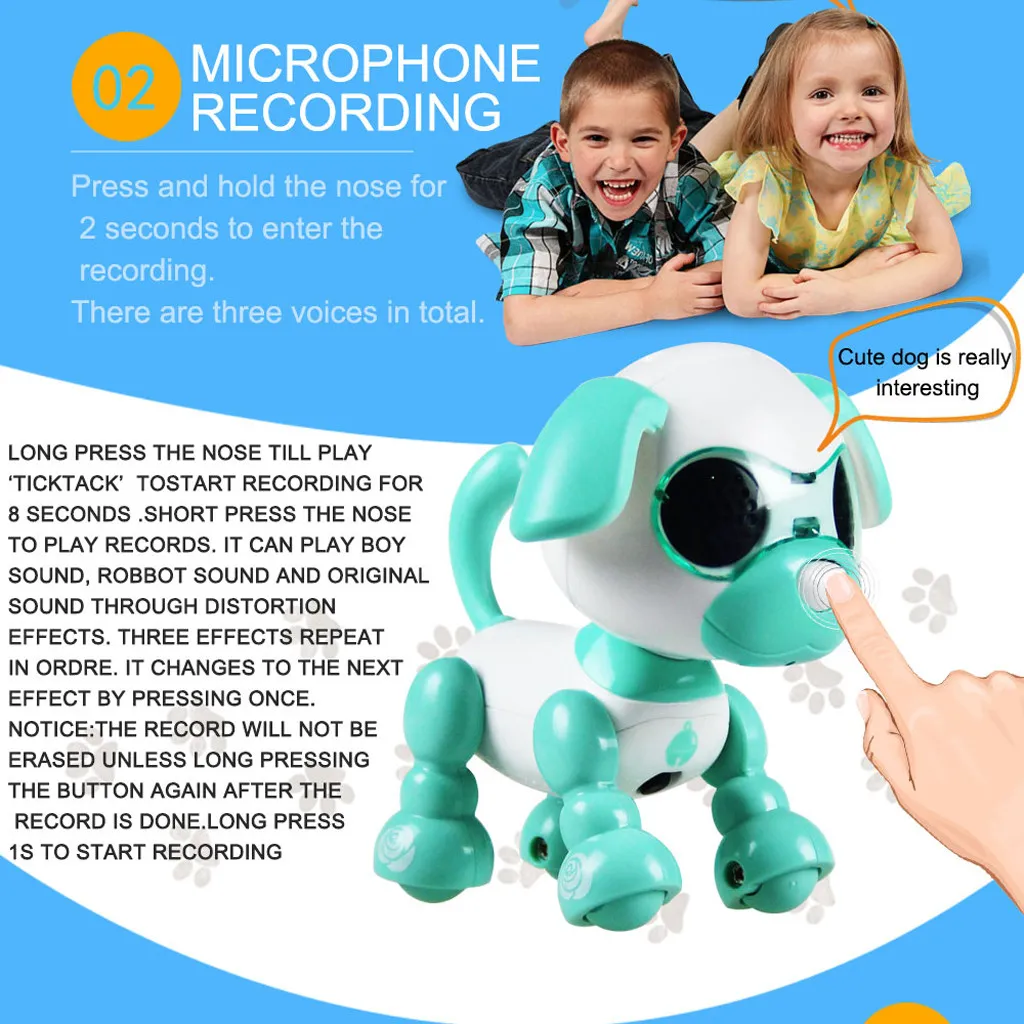 Electronic Smart Robot Dog Music Dance Walking Interaction Puppy Pet Robot Toy Robot intelligenti bambini Giocattoli bambini