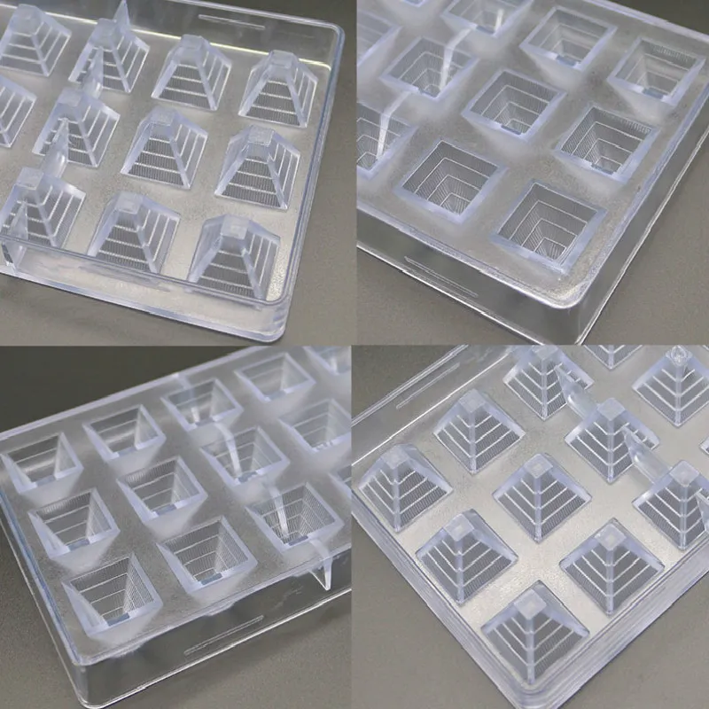 3D Pyramidevorm Polycarbonaat Chocolade schimmel Creatieve Fondant S Candy Cake Kitchen Baking Pastry Tools Y200612